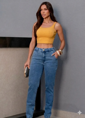 Calça Jeans Feminina Mom Ri19 Must-have Do Guarda-roupa