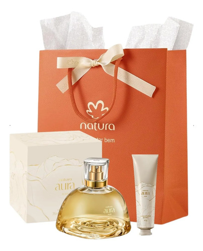 Presente Natura Aura Alba Perfume 75ml + Creme Mãos Feminino